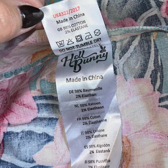 Hell Bunny Fit & Flare Dress Retro Hawaiian - Picture 9 of 9